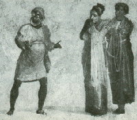 Scene from a Roman Comedy, from Pompeiian wall-painting, before AD 79.