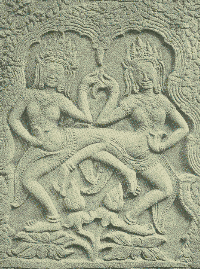A relief from the Temple at Angkor, Cambodia