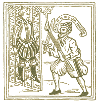 From Woodcut of 1615, illustrating scene of Horatio's murder